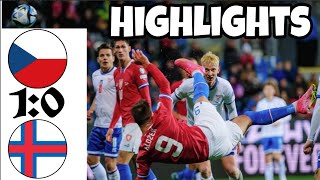 CZECHIA vs FAORE ISLANDS EURO 2024 QUALIFIERS MATCH HIGHLIGHTS, BICYCLE KICK CHANCE