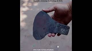 Forging Damascus Steel Axe With Amazing Skills - How to Make Viking AXE