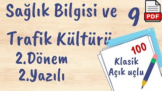 Sağlık Bilgisi ve Trafik Kültürü 9. Sınıf 2. Dönem 2. Yazılı Soruları klasik açık uçlu +PDF