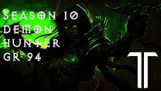 Diablo 3 RoS - Season 10 - Demon Hunter 94 Greater Rift Solo (Rank 32)