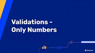 Validations - Only Numbers