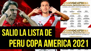 Lista preliminar de Gareca para la Copa América 2021