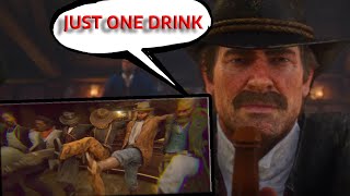 Lenny and Arthur getting drunk in Red Dead Redemption 2 (A quiet time mission. Just one drink)