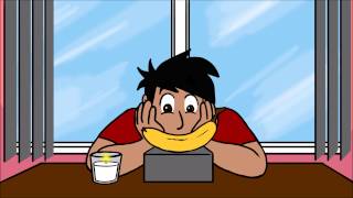 Animated Markiplier contemplates a banana (April Fools')