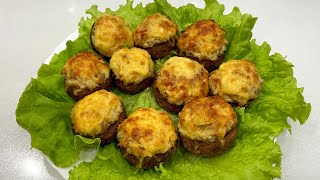 Фаршированные шампиньоны с курицей и сыром !!!