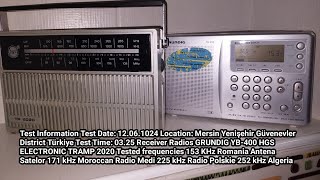 HGS ELECTRONIC TRAMP 2020 & GRUNDIG YB-400 RADIOS And LW BAND COMPARISON TESTS