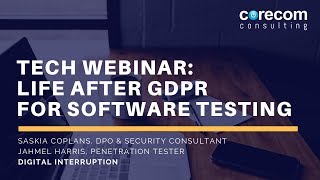 Life after GDPR for Software Testing