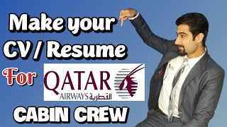 How to Make Resume For Qatar Airways Cabin Crew 2021 / Easy way for Freshers in 10 minutes only