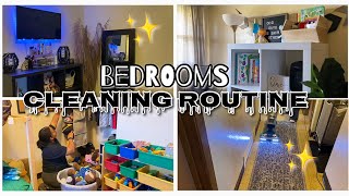 BEDROOMS CLEANING ROUTINE // MOTIVATIONAL CLEANING // SPEED CLEANING MOTIVATION