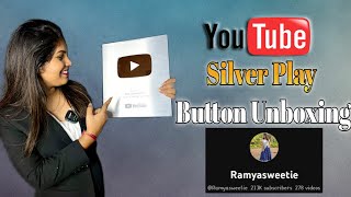 Silver ప్లే Button Unboxing✨💯 | ramyasweetie | silverplay | unboxing