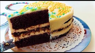 Bu Şokoladlı Tort Krem  İçlikli Möcüzə ilə Ağzınızı Sulandırın! Chocolate Vanilla Cream  Cake!