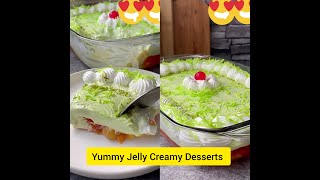 Yummy Jelly creamy dessert by haniya noor/Creamy jelly desserts recipe/Delicious 10 minutes dessert