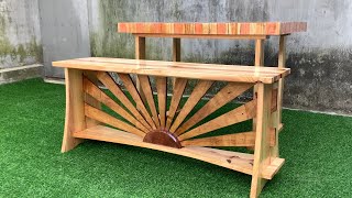 Amazing Woodworking Skills // Build Modern Outdoor Bench - Woodworking Step By Step