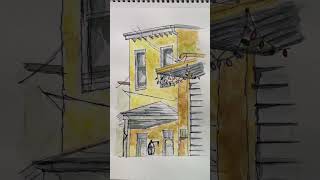 Urban sketch || urban sketch for beginners || building sketch ✍️ #urbansketch