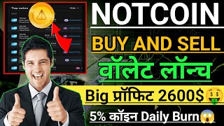 NotCoin Big News । NotCoin buy and sell Start। NotCoin Profit 2600$ । NotCoin Premarket Start।