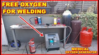 FREE OXYGEN FOR WELDING USING A MEDICAL MACHINE oxy acetylene gas bottle same kit gauges torch hoses