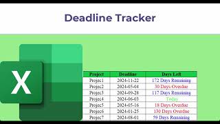 How to Create a Deadline Tracker in Excel |Deadline