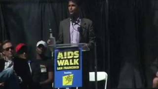 CA State Senator Mark Leno on stage at AIDS Walk San Francisco