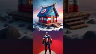 SUPER HEROS AS A HUT🛖-ALL CHARACTERS (MARVEL AND DC) IN 2024 #spiderman #captainamerica #shorts