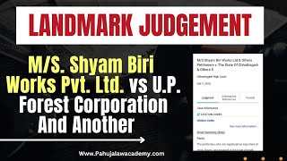 M/S. Shyam Biri Works Pvt. Ltd. vs U.P. Forest Corporation And Another Supreme Court Judgement #pla