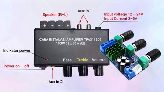 CARA RAKIT AMPLIFIER TPA3116D2 100W ( 2 x 50 watt)