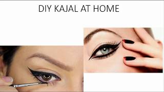 DIY Kajal at home - charcoal eyeliner Natural blackest black