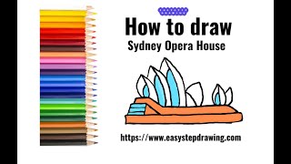 How to draw step by step Sydney Opera House | #operahouse #sydney #easystepdrawing