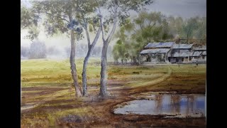 Watercolor Landscape Painting (प्राकृतिक दृश्य) full Demo by artist Vijay Kumar .