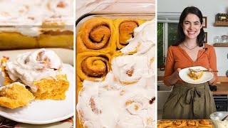 How to Make Pumpkin Cinnamon Rolls with Buttercream Frosting | no knead!