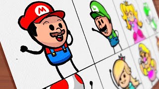 Drawing Cyanide & Happiness & Super Mario Characters