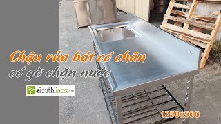 Kệ bếp kèm chậu rửa 1 hố, mặt có gờ chắn nước