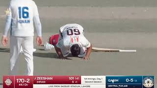 Zeeshan Ashraf Score his First century in Quaid e Azam Trophy 2022