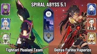 C0 Tighnari Mualani Spread Team | C4 Dehya Furina Vaporize | New Spiral Abyss 5.1 | Genshin Impact