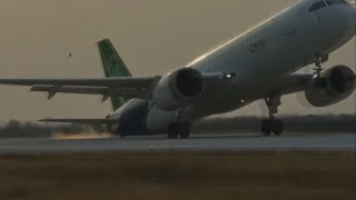 Passenger Plane Tail Strikes Runway