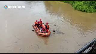 Pencarian Santri yang Hanyut di Lokasi Wisata Brayeun Leupung Aceh Besar