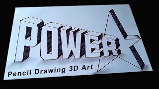 3D Pencil Art Letter Writing in English Star Design - Drawing Sheet