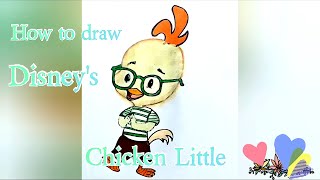 @EZDRAW | How to draw Disney's Chicken Little | Drawing for beginners step by step |