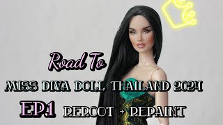 Road To Miss Diva Doll Thailand ep.1 / Doll repaint tutorial #art #dolls #repaint