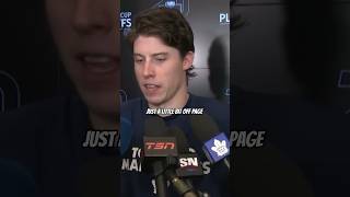 “We’re Not Yelling At Each Other Because We Hate Each Other” Marner #nhl #hockey