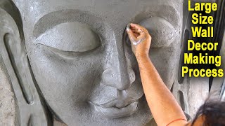 Buddha face large size | fiber wall Decor | clay making process | Art Tech