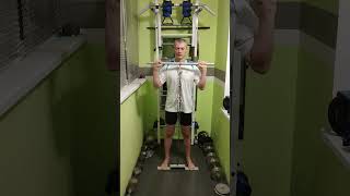 Изометрический жим стоя. isometric overhead press.