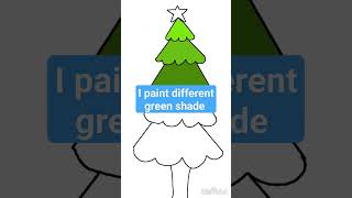 Different green shades for the Christmas tree 🎄🎄#artdimple91  #christmastree #drawing #shorts