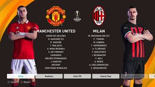 UEFA EUROPA LEAGUE GROUP STAGE   [ AC MILAN VS MANCHESTER UTD ] gameplay