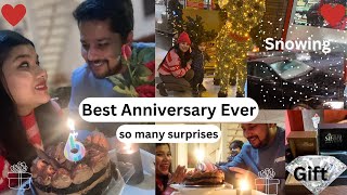 Best Aniversary Ever - So Many Surprises  🎂⛄️ 💍 🛕🫶🧿🙏| Kharab mood accha hogaya