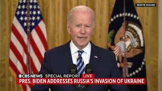 President Biden says he's authorizing new sanctions and export limitations on Russia in response.