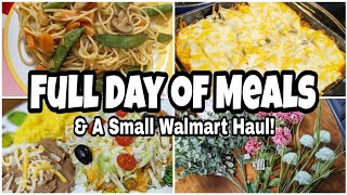 FULL DAY OF MEALS | What's for Dinner? | EASY ENCHILADA BAKE & A Small Walmart Haul!