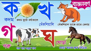 বাংলা ব্যঞ্জনবর্ণ ক খ গ ঘ | Bangla Alphabet | ছন্দে ছন্দে ব্যঞ্জনবর্ণ শিখি Banjonborno |  Ka kha ga