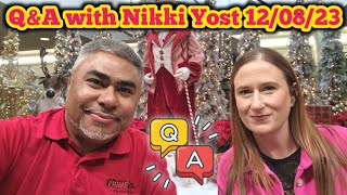 Q&A - Live With Nikki Yost 12/08/23