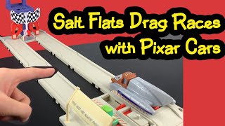 Pixar Cars On The Road Salt Flats Super Speed Playset - with slow motion drag races