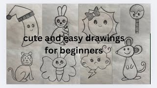 Cute simple drawings | part- 1 | Easy drawing for beginners | drawing ideas 👩‍🎨#viralvideo